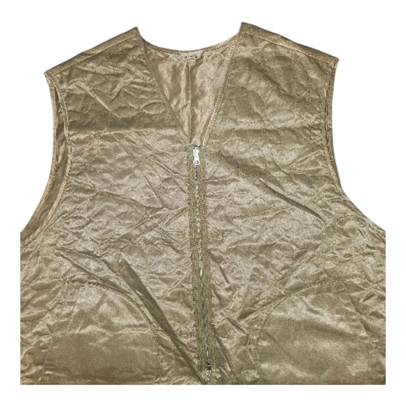 POL Women's S/M Quilted Satin Vest Champagne Gold Oversized NWOT - Picture 3 of 10